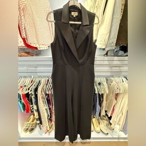 L'AGENCE Black Satin lapels, Pantsuit and